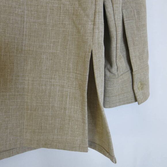 VINTAGE Stephanie Andrews Jacket Blazer Size 10 Polyester Buttons Tan Preppy - Picture 5 of 11